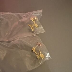 Elegant Gold Dog-Shaped Earrings-14kgold plated